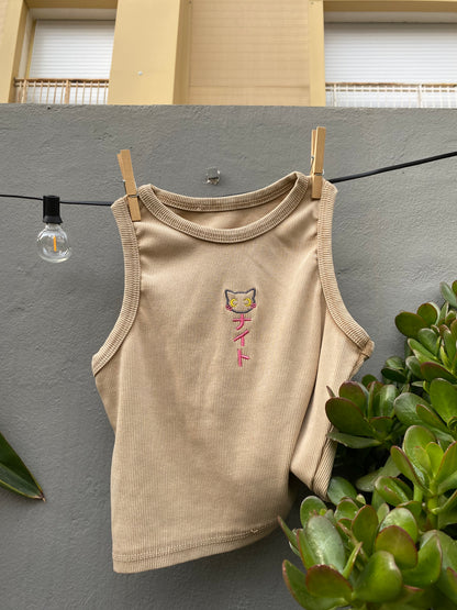 Beige Neko Tank Top